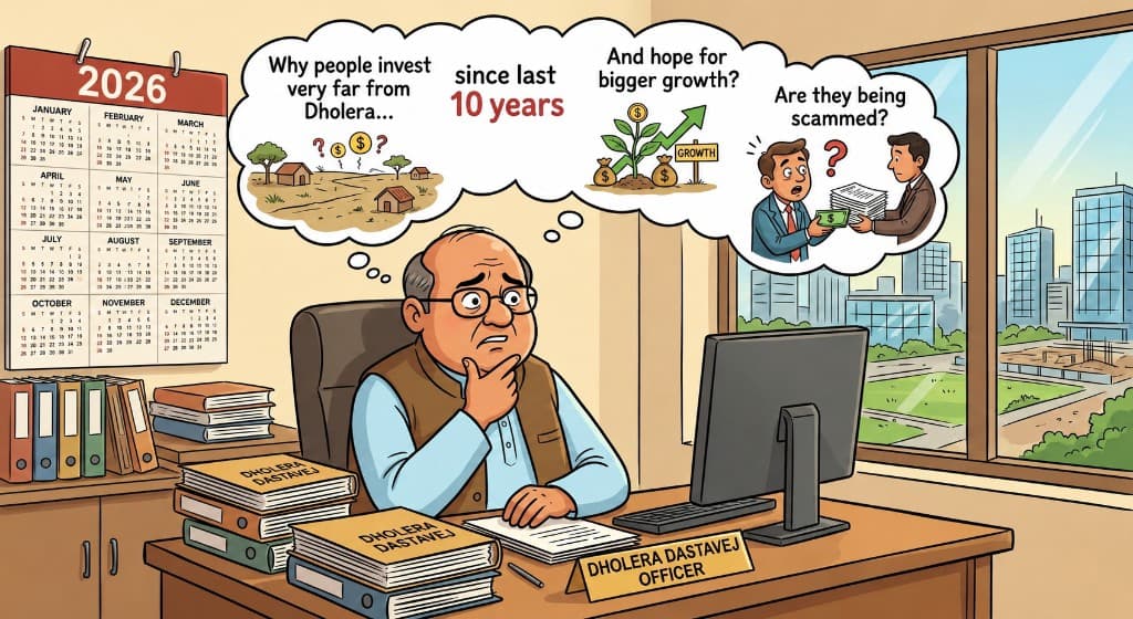 Illustration about common Dholera investment mistakes